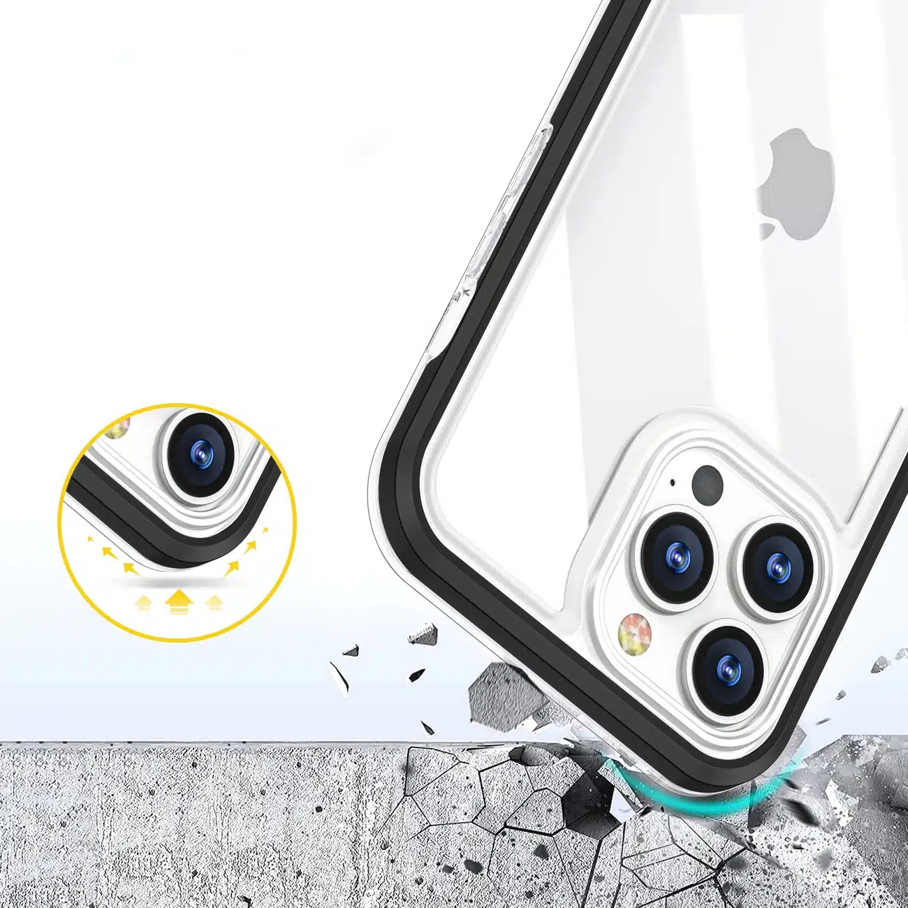OEM Clear 3 σε 1 - θήκη για Apple iPhone 13 Pro Max - Μαύρο - Image 6