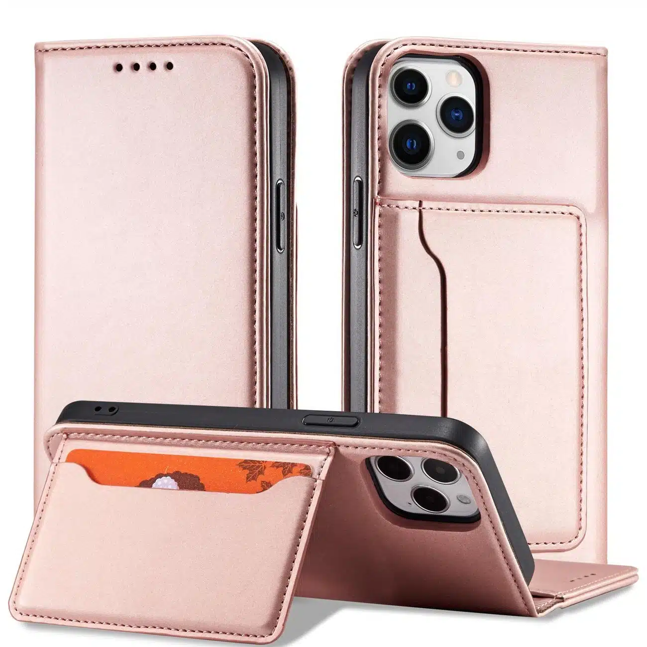 OEM Magnet Card - θήκη για Apple iPhone 12 Pro Max - Ροζ - Image 2