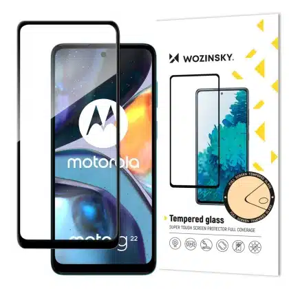 Wozinsky Super Durable Full Glue Tempered Glass Full Screen With Frame Case Friendly Motorola Moto G22 Μαύρο