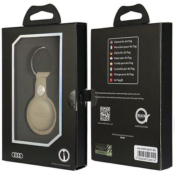 Audi Θήκη Synthetic Leather AirTag μπεζ AU-ATKR-Q3/D1-BG - Image 7
