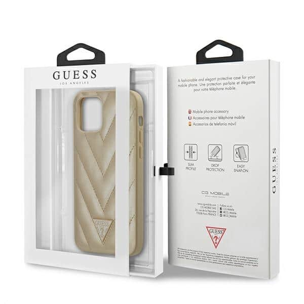 Guess V-Quilted Collection - θήκη για Apple iPhone 12 mini - Χρυσό - Image 7