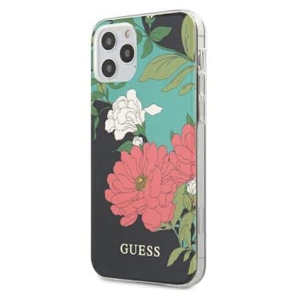 Guess Flower Collection - θήκη για Apple iPhone 12 Pro Max - Μαύρο