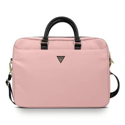 Guess Τσάντα GUCB15NTMLLP 16" ροζ/pink Nylon Triangle Logo
