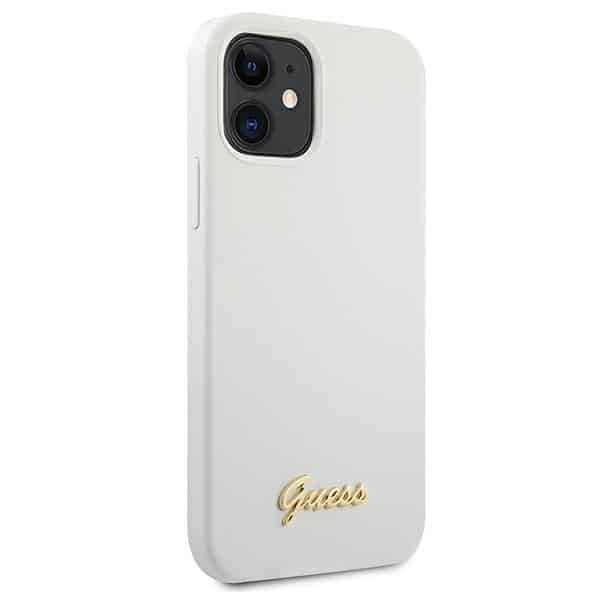 Guess Metal Logo Script - θήκη για Apple iPhone 12 mini - Λευκό - Image 4