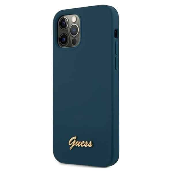 Guess Metal Logo Script - θήκη για Apple iPhone 12 Pro Max - Μπλε - Image 2