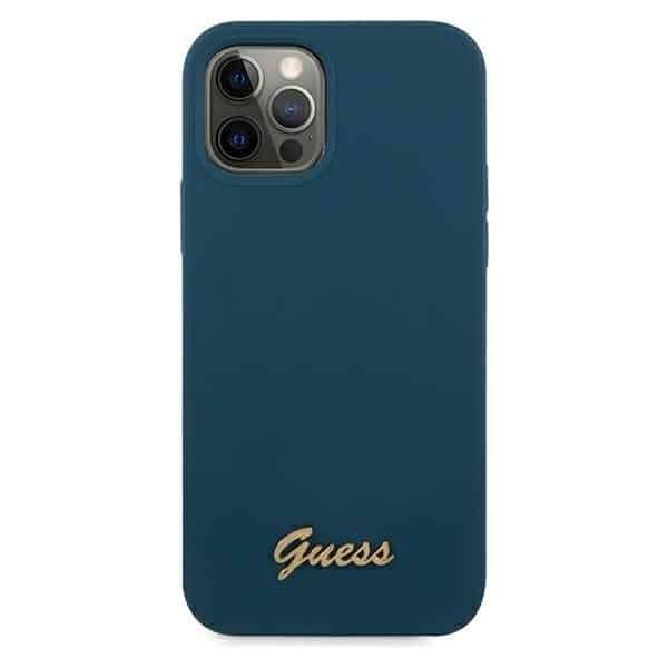 Guess Metal Logo Script - θήκη για Apple iPhone 12 Pro Max - Μπλε - Image 3
