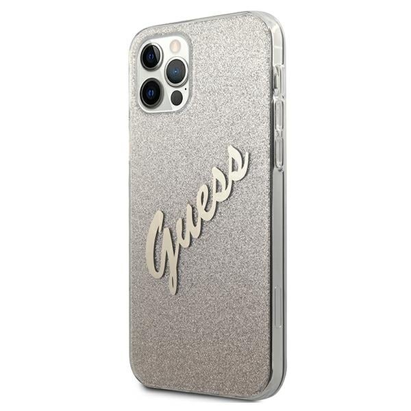 Guess Glitter Gradient Script - θήκη για Apple iPhone 12/12 Pro 6,1 - Χρυσό - Image 2