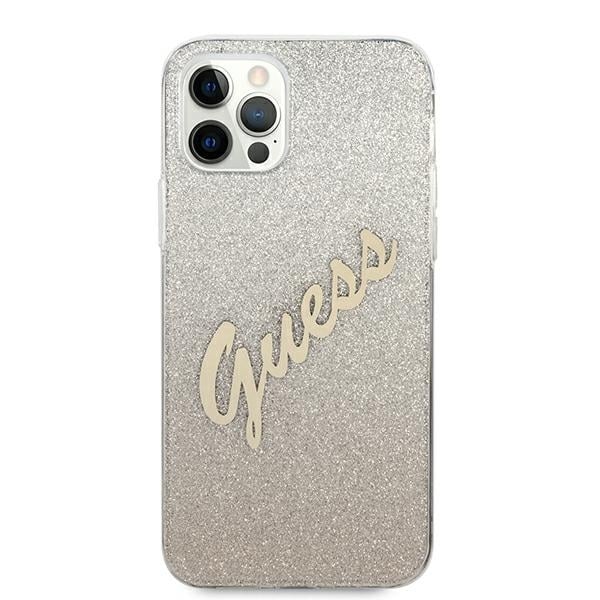 Guess Glitter Gradient Script - θήκη για Apple iPhone 12/12 Pro 6,1 - Χρυσό - Image 3
