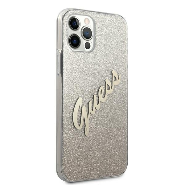 Guess Glitter Gradient Script - θήκη για Apple iPhone 12/12 Pro 6,1 - Χρυσό - Image 4