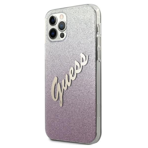 Guess Glitter Gradient Script - θήκη για Apple iPhone 12/12 Pro 6,1 - Ροζ - Image 2