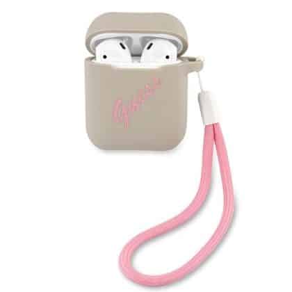 Guess GUACA2LSVSGP AirPods 1/2 cover  szaro ροζ/grey pink Silicone Vintage