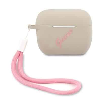 Guess GUACAPLSVSGP AirPods Pro cover  szaro ροζ/grey pink Silicone Vintage