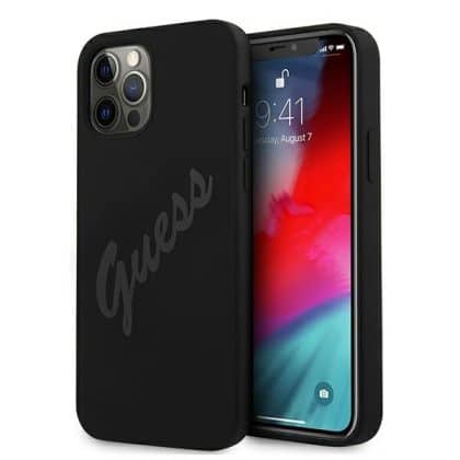 Guess Script vintage - θήκη για Apple iPhone 12 Pro Max - Μαύρο