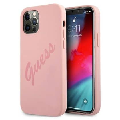 Guess Script vintage - θήκη για Apple iPhone 12 Pro Max - Ροζ