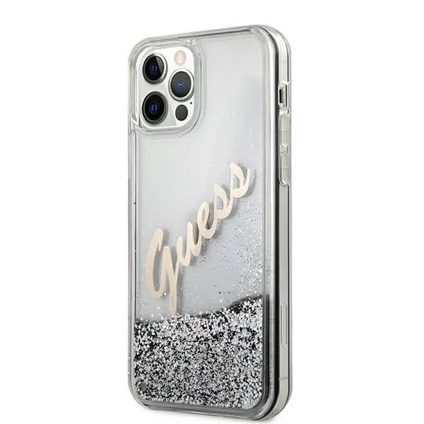 Guess Glitter Vintage Script - θήκη για Apple iPhone 12 Pro Max - Διάφανο - Image 2
