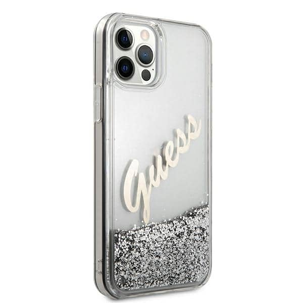 Guess Glitter Vintage Script - θήκη για Apple iPhone 12 Pro Max - Διάφανο - Image 4
