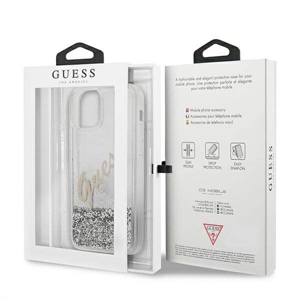 Guess Glitter Vintage Script - θήκη για Apple iPhone 12 Pro Max - Διάφανο - Image 9