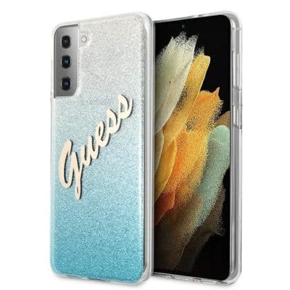 Guess Glitter Gradient Script - θήκη για Samsung Galaxy S21+ 5G - Μπλε