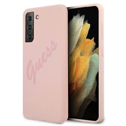 Guess Script vintage - θήκη για Samsung Galaxy S21+ 5G - Ροζ