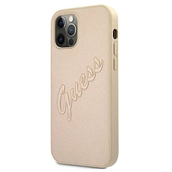 Guess Saffiano Vintage - θήκη για Apple iPhone 12 / Pro - Χρυσό - Image 2