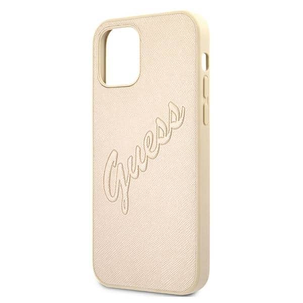 Guess Saffiano Vintage - θήκη για Apple iPhone 12 / Pro - Χρυσό - Image 6