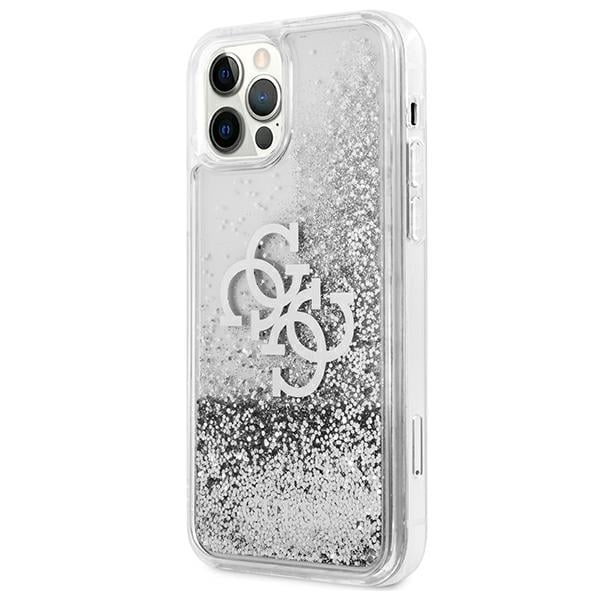 Guess 4G Big Liquid Glitter - θήκη για Apple iPhone 12 Pro Max - Ασημί - Image 2