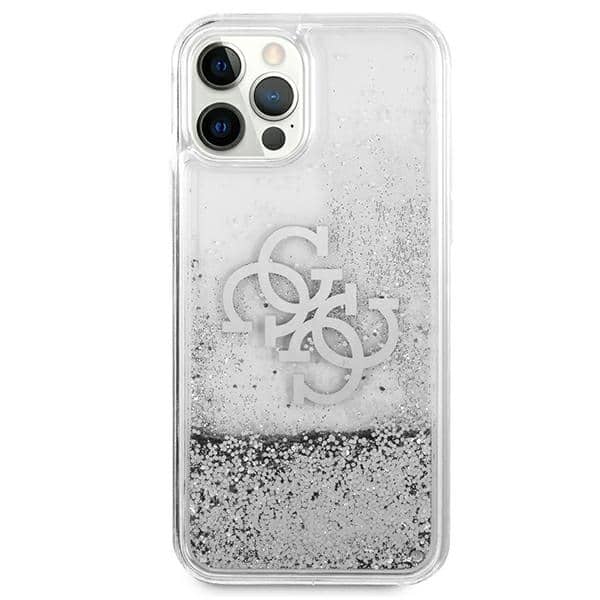 Guess 4G Big Liquid Glitter - θήκη για Apple iPhone 12 Pro Max - Ασημί - Image 3
