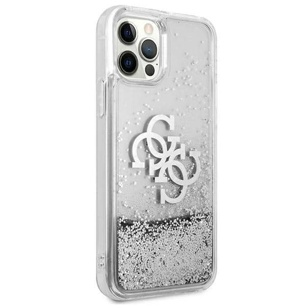 Guess 4G Big Liquid Glitter - θήκη για Apple iPhone 12 Pro Max - Ασημί - Image 4