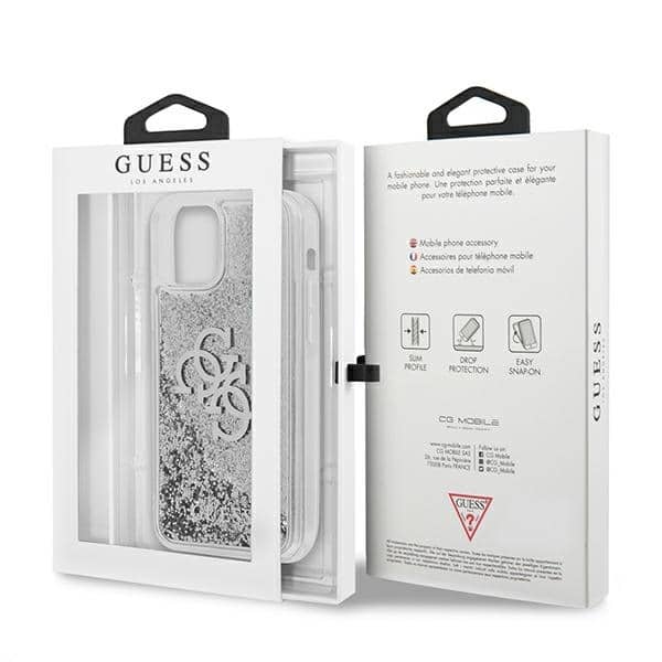 Guess 4G Big Liquid Glitter - θήκη για Apple iPhone 12 Pro Max - Ασημί - Image 8