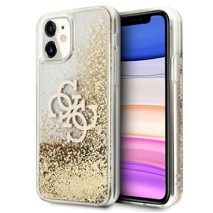 Guess Big Liquid Glitter - θήκη για Apple iPhone 11 - Χρυσό