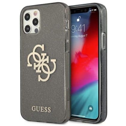 Guess Glitter 4G Big Logo - θήκη για Apple iPhone 12 Pro Max - Μαύρο