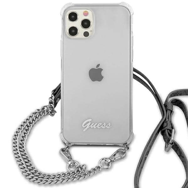Guess GUHCP12MKC4GSSI iPhone 12/12 Pro 6,1" Transparent hardcase 4G Silver Chain - Image 3
