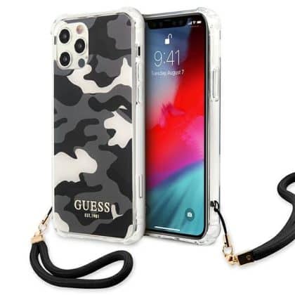 Guess Camo - θήκη για Apple iPhone 12/12 Pro - Μαύρο