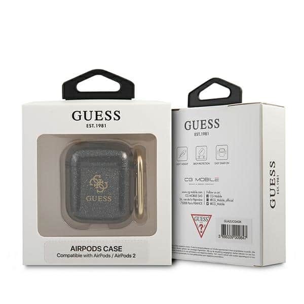 Guess GUA2UCG4GK AirPods 1/2 cover μαύρο/black Glitter Collection - Image 4