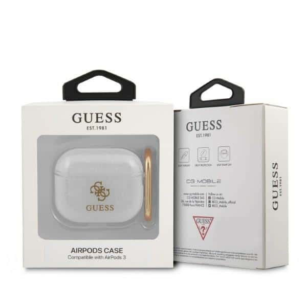 Guess GUA3UCG4GT AirPods 3 cover Transparent Glitter Collection - Image 3