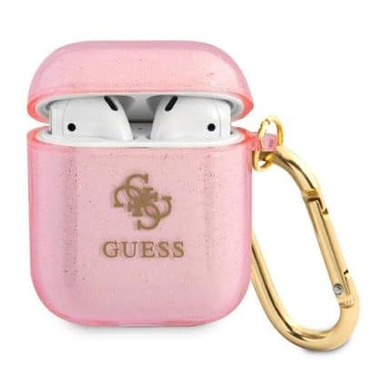 Guess GUA2UCG4GP AirPods 1/2 cover ροζ/pink Glitter Collection