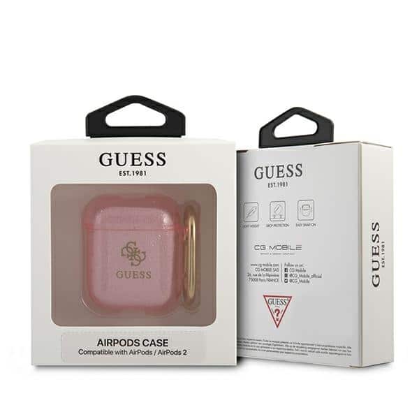 Guess GUA2UCG4GP AirPods 1/2 cover ροζ/pink Glitter Collection - Image 4