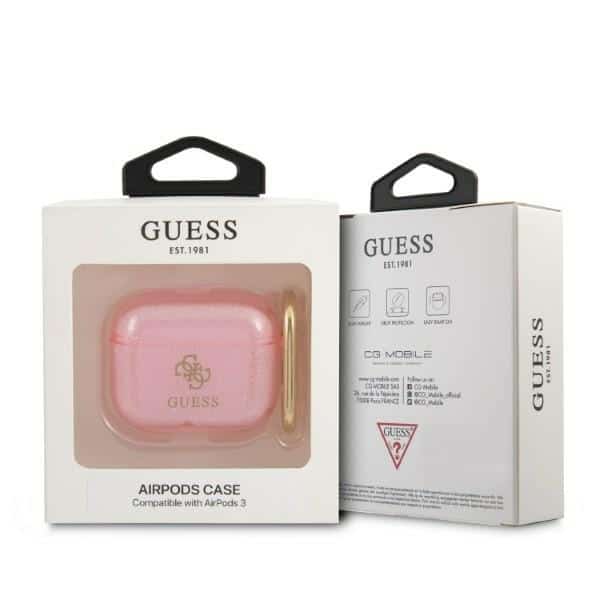 Guess GUA3UCG4GP AirPods 3 cover ροζ/pink Glitter Collection - Image 3