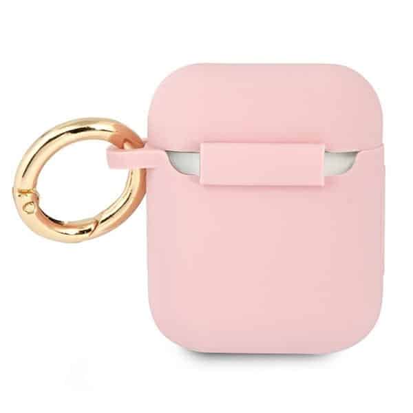 Guess GUA2SSSI AirPods 1/2 cover ροζ/pink Silicone Vintage Script - Image 2