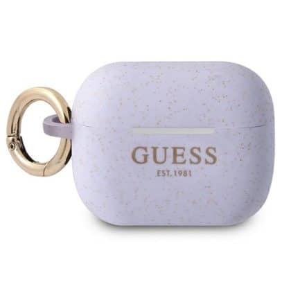 Guess GUAPSGGEU AirPods Pro cover  purpurowy/purple Silicone Glitter