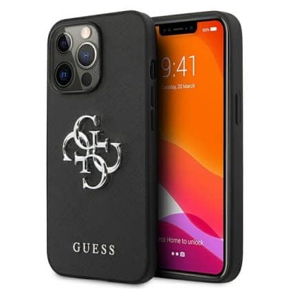 Guess Saffiano 4G Big Metal Logo - θήκη για Apple iPhone 13 / Pro - Μαύρο