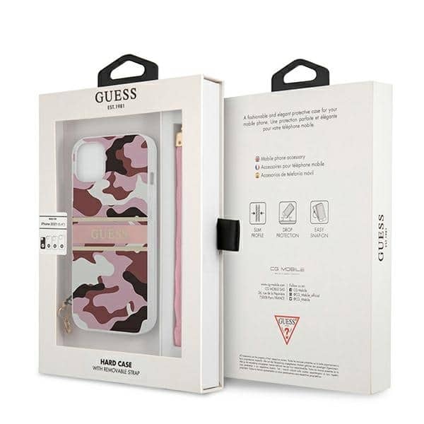 Guess Camo Strap Collection - θήκη για Apple iPhone 13 mini - Ροζ - Image 8