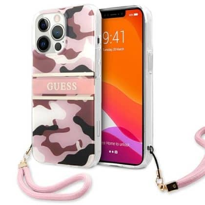 Guess Camo Strap Collection - θήκη για Apple iPhone 13 Pro / - Ροζ