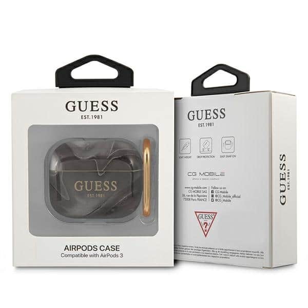 Guess GUA3UNMK AirPods 3 cover μαύρο/black Marble Collection - Image 3