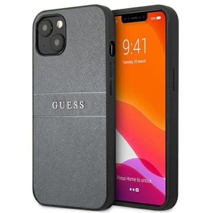 Guess Saffiano Strap - θήκη για Apple iPhone 13 mini - Γκρι