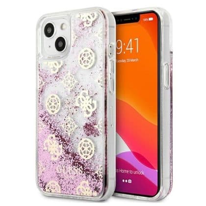 Guess Liquid Glitter - θήκη για Apple iPhone 13 mini - Ροζ