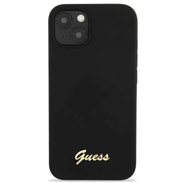 Guess Silicone Script Gold Logo - θήκη για Apple iPhone 13 - Μαύρο - Image 3