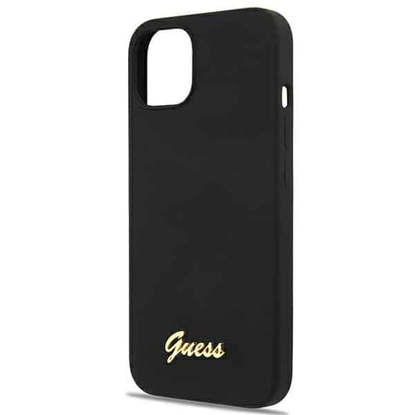 Guess Silicone Script Gold Logo - θήκη για Apple iPhone 13 - Μαύρο - Image 5