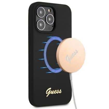 Guess Silicone Script Gold Logo - θήκη για Apple iPhone 13 Pro / - Μαύρο