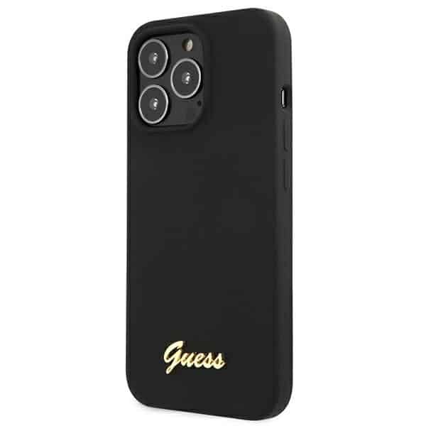 Guess Silicone Script Gold Logo - θήκη για Apple iPhone 13 Pro / - Μαύρο - Image 3